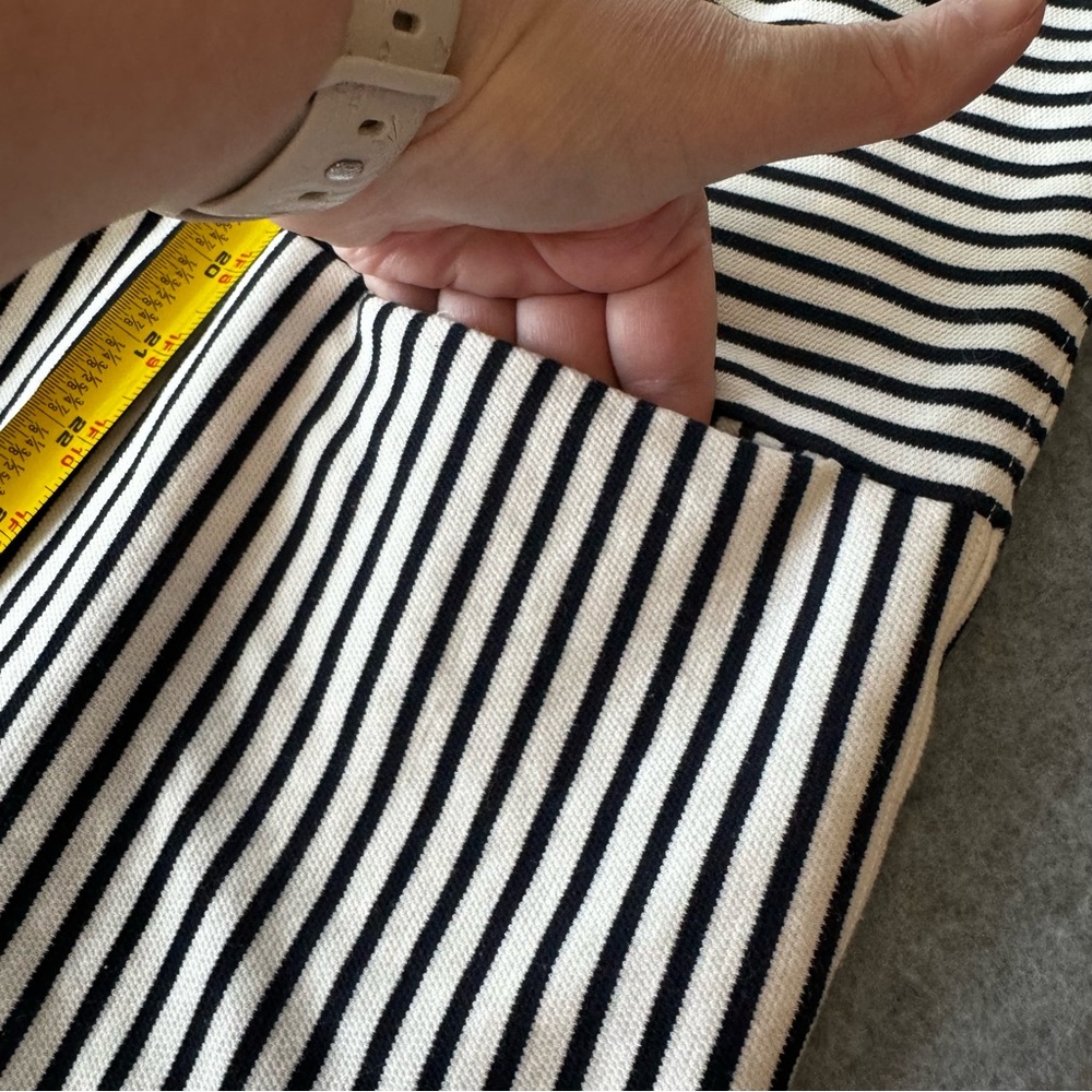 Madewell Dockside White & Navy Striped Cotton Dress With Pockets Short Sleeve XS - Picture 8 of 9